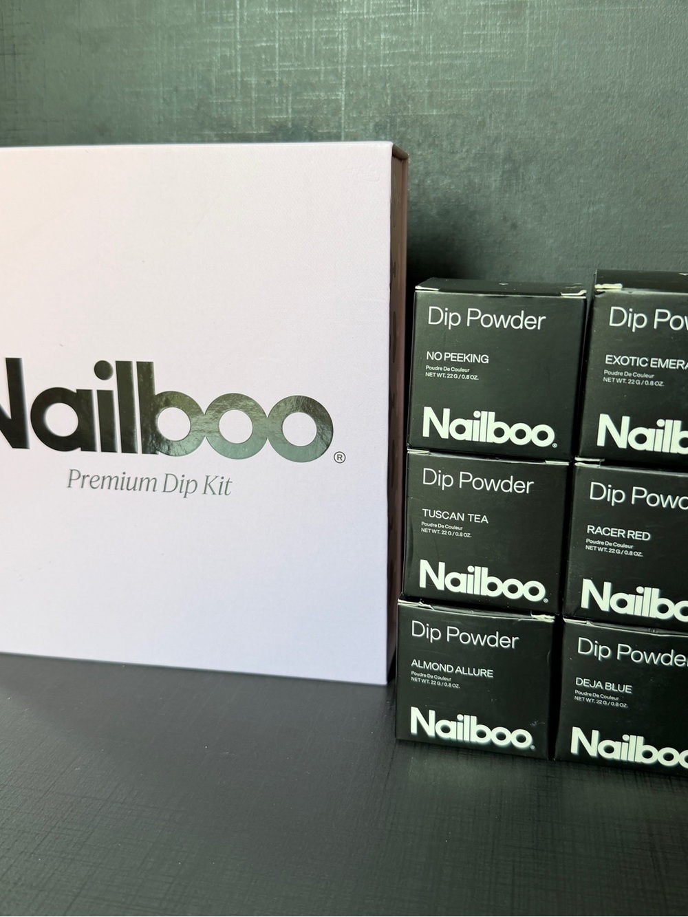 Nailboo Premium Dip Starter Kit with 6 extra Nail Dip Powder Colors NIB